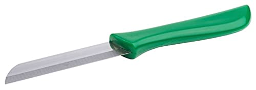 Contacto Küchenmesser mit ergonomischem Griff, glatte Edelstahl-Klinge, Klingenlänge 7 cm, Gesamtlänge 16 cm, grüner Kunststoffgriff von Contacto