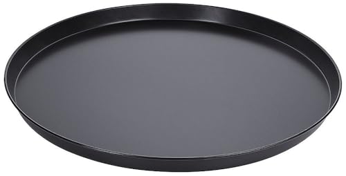 Contacto Pizzablech aus Schwarzblech, ∅60 cm, 3,5 cm hoch, gebördelter Rand, Gastro-Qualität, nicht spülmaschinengeeignet von Contacto