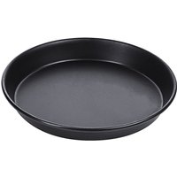 Contacto Pizzablech aus Schwarzblech, ∅18 cm, 2,5 cm hoch, gebördelter Rand, Gastro-Qualität, nicht spülmaschinengeeignet von Contacto