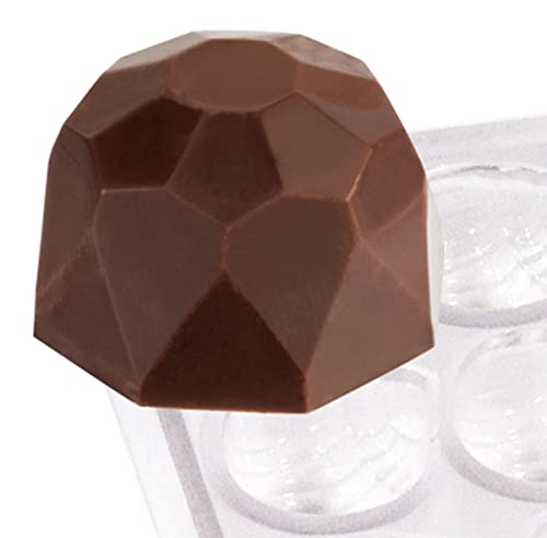 Contacto Pralinenform Diamant für 21 Pralinen Ø25 x 17 mm, große Formplatte 27,5 x 13,5 x 2,5 cm aus Kunststoff, transparent von Contacto