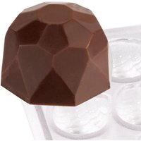 Contacto Pralinenform Diamant für 21 Pralinen Ø25 x 17 mm, große Formplatte 27,5 x 13,5 x 2,5 cm aus Kunststoff, transparent von Contacto