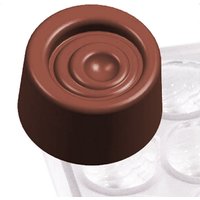Contacto Pralinenform Glatter Kegel für 21 Pralinen Ø 28 x 17 mm, große Formplatte 27,5 x 13,5 x 2,5 cm aus Kunststoff, transparent von Contacto