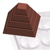 Contacto Pralinenform Pyramide für 21 Pralinen 25 x 25 x 19 mm, große Formplatte 27,5 x 13,5 x 2,5 cm aus Kunststoff, transparent von Contacto