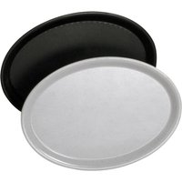 Contacto Tablett, Glasfaser Polyester oval, rutschhemmend 29 x 21 cm, schwarz von Contacto