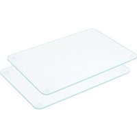 Contacto 2 Stück Glas-Schneidebretter 30x20 cm – kratzfest, bruchsicher, hitzebeständig, mit antirutsch Füßen, hygienisch & spülmaschinengeeignet von Contacto