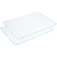 Contacto 2 Stück Glas-Schneidebretter 40x30 cm – kratzfest, bruchsicher, hitzebeständig, mit antirutsch Füßen, hygienisch & spülmaschinengeeignet von Contacto