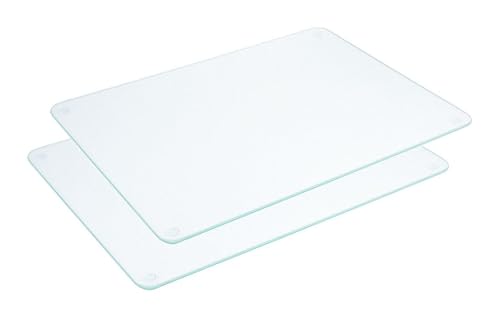 Contacto Glas-Schneidebrett 2er Set, Geruchsneutral, hygienisch und schlagfest, hitze- und kältebeständig, Transparentes Schneidbrett aus gehärtetem Glas mit rutschfesten Füßen, 40 x 30 cm Contacto Glas-Schneidebrett 2er Set, Geruchsneutral, hygienisch und schlagfest, hitze- und kältebeständig, Transparentes Schneidbrett aus gehärtetem Glas mit rutschfesten Füßen, 40 x 30 cm von Contacto