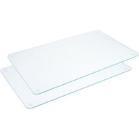 Contacto 2 Stück Glas-Schneidebretter 50x30 cm – kratzfest, bruchsicher, hitzebeständig, mit antirutsch Füßen, hygienisch & spülmaschinengeeignet von Contacto