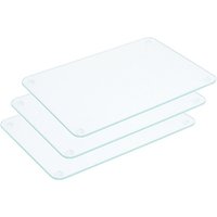 Contacto 3 Stück Glas-Schneidebretter 30x20 cm – kratzfest, bruchsicher, hitzebeständig, mit antirutsch Füßen, hygienisch & spülmaschinengeeignet von Contacto