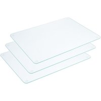 Contacto 3 Stück Glas-Schneidebretter 40x30 cm – kratzfest, bruchsicher, hitzebeständig, mit antirutsch Füßen, hygienisch & spülmaschinengeeignet von Contacto