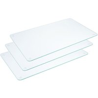 Contacto 3 Stück Glas-Schneidebretter 50x30 cm – kratzfest, bruchsicher, hitzebeständig, mit antirutsch Füßen, hygienisch & spülmaschinengeeignet von Contacto