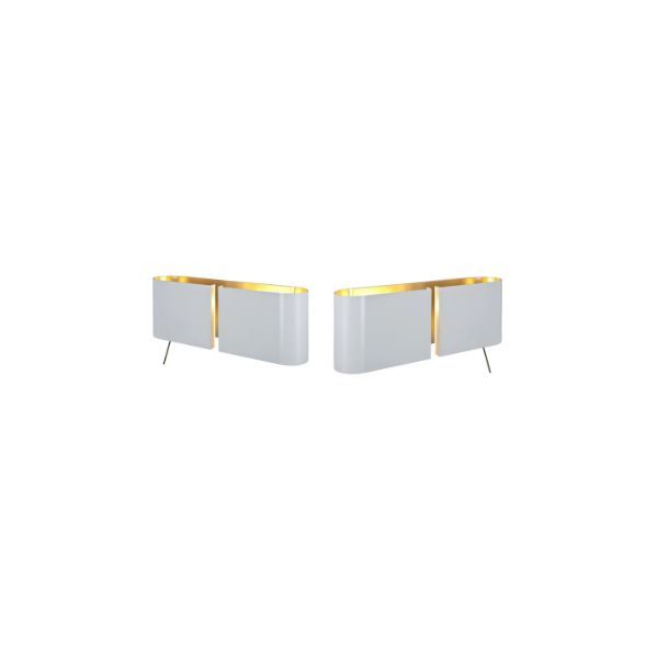 Paar goldene Duos Wandleuchten rechts und links, Contardi von Contardi