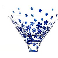 Handgemaltes Verziertes Martini-Cocktailglas 175Ml "Forget Me Not' Blaue Blume von ContemporaryLivingCo