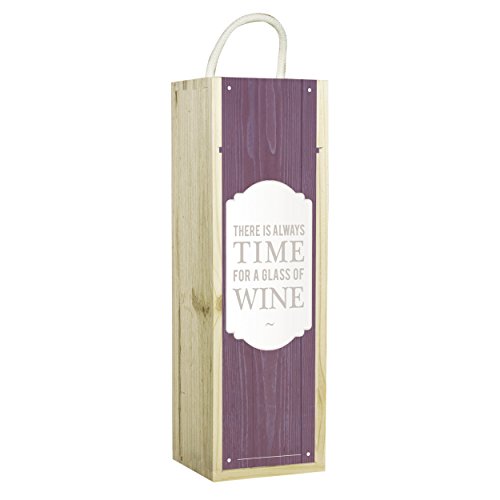 Contento Weinbox, Holz, violett, 34.5x11x10 cm von Contento