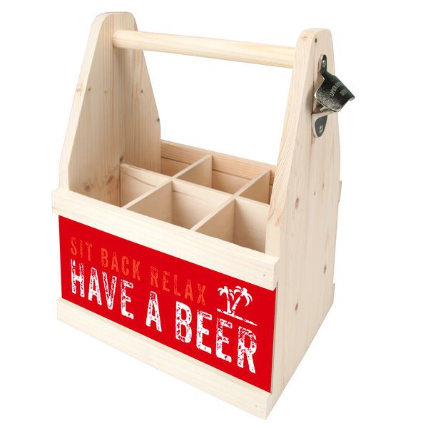 Contento Beer Caddy Flaschenträger mit Flaschenöffner für 6 Flaschen von Contento