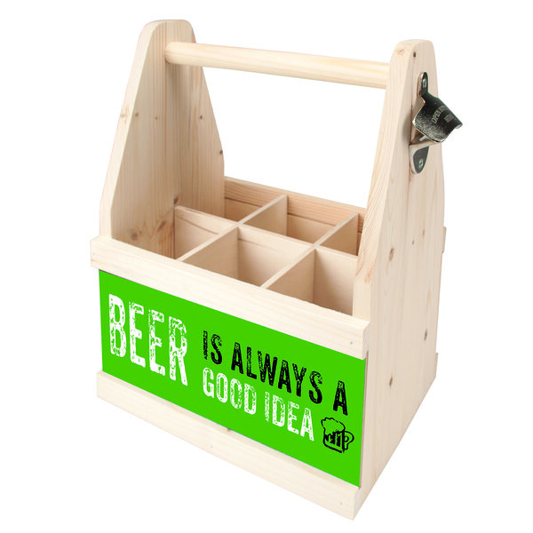 Contento Beer Caddy Flaschenträger mit Flaschenöffner für 6 Flaschen von Contento