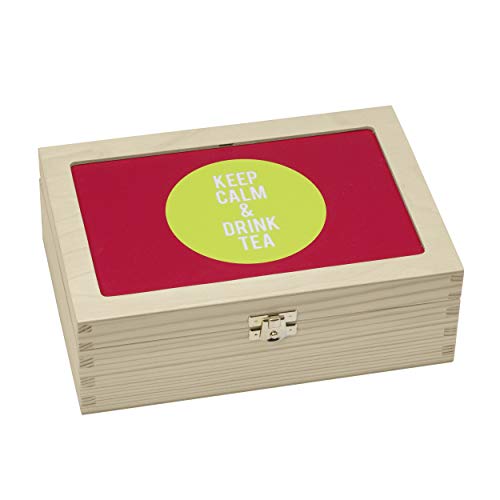 Contento Teebox, Holz, rot, 23.5x16.5x9 cm von Contento