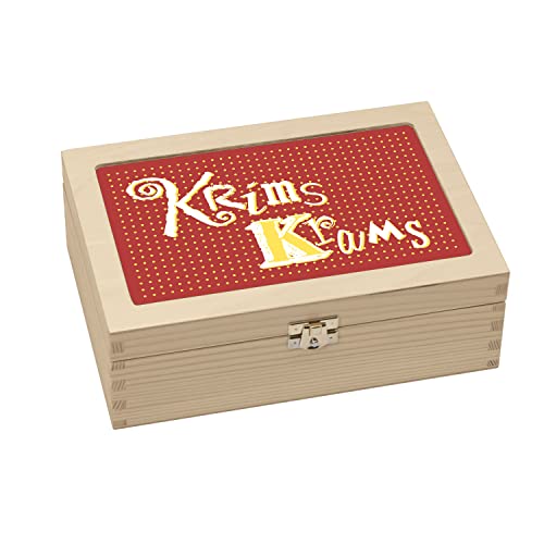 Contento Utensilienbox KRIMSKRAMS, Holzaufbewahrungsbox Bedruckt 23,5x16,5x9cm von contento