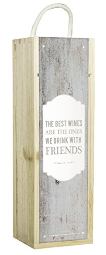 Contento Weinbox, Holz, grau, 34.5x11x10 cm von Contento