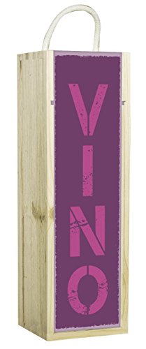 Contento Weinbox, Holz, lila, 34.5x11x10 cm von Contento
