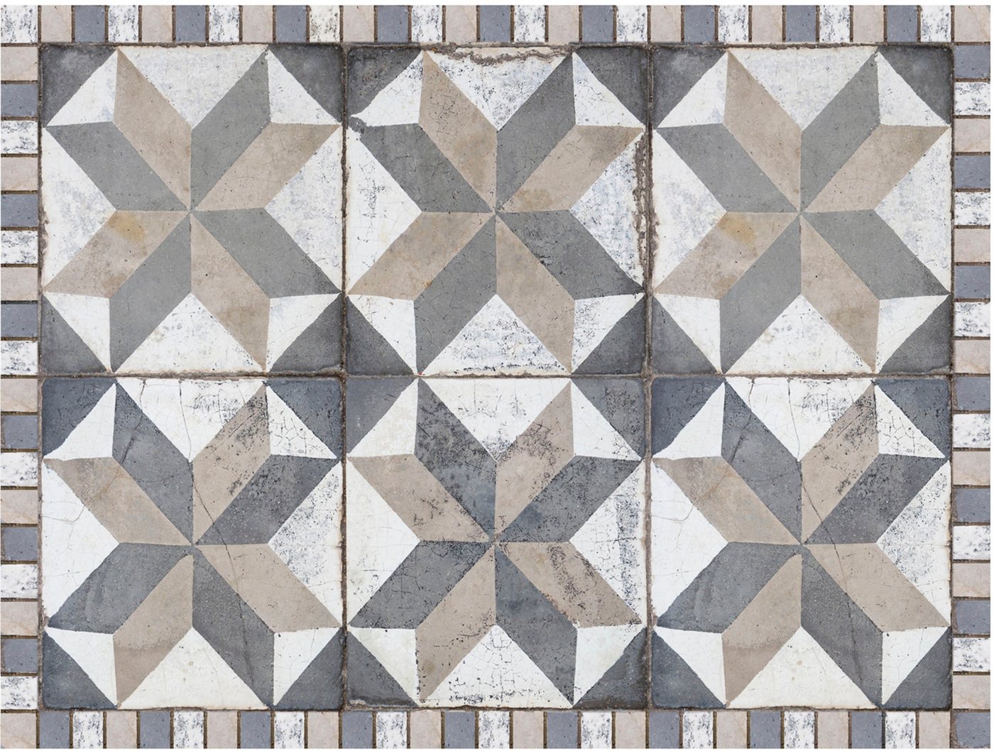 Platzset, Matteo, Tiles used style blue-beige, Contento, (Set, 4-St), für innen und außen geeignet, wasserabweisend von Contento
