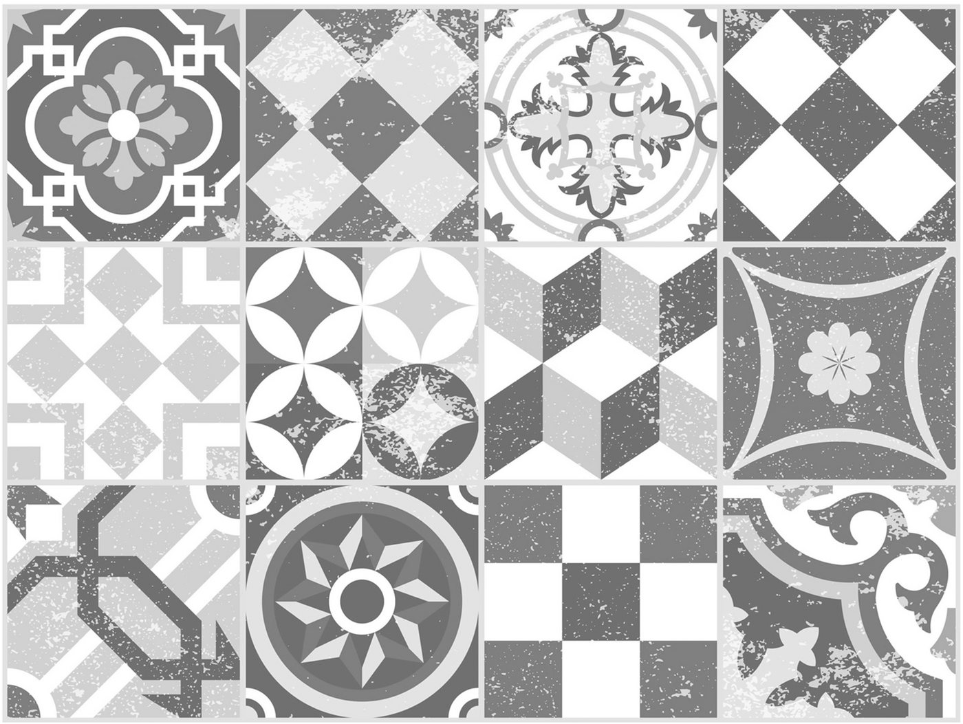 Platzset, Mosaik, grau, Contento, (Set, 4-St), für innen und außen geeignet, wasserabweisend von Contento