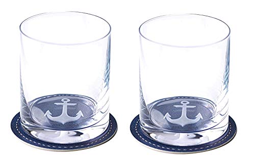 contento Whiskyglas 2er-Set, Motiv Anker von contento