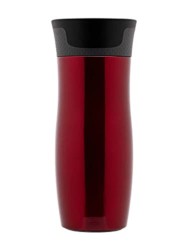 Contigo West Loop Thermobecher aus Edelstahl in der Farbe Rot mit 470ml, Maße: 8cm x 9cm x 20,5cm, 2095834 von Contigo