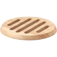3 Stück Continenta runde Holz-Untersetzer aus Gummibaumholz, Unterlage für Töpfe und Pfannen, Größe: Ø 20 x 1,5 cm, Set by Danto® von Continenta