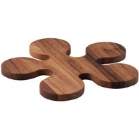 5 Stück Continenta Topf- und Pfannen-Untersetzer aus Akazienholz in Klecks-Optik, Größe: Ø 24 x 1,2 cm, Set by Danto® von Continenta