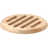 5 Stück Continenta runde Holz-Untersetzer aus Gummibaumholz, Unterlage für Töpfe und Pfannen, Größe: Ø 20 x 1,5 cm, Set by Danto® von Continenta