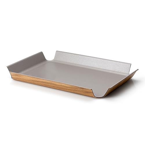 CONTINENTA Rutschfestes Tablett | Besonders Leicht & Handlich | Aus Abbaubaren Holzpapierfasern | Taupe Metallic (54,5x40x5cm) von Continenta