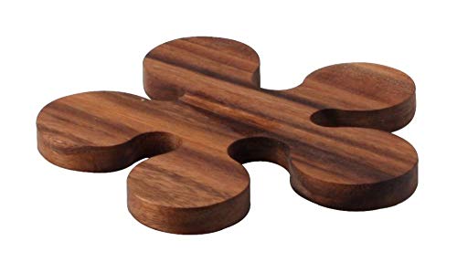 Continenta Topf- und Pfannen-Untersetzer aus Akazienholz in Klecks-Optik und Edel Qualität, Holz Topfunterlage, Größe: Ø 16 x 1,2 cm von Continenta