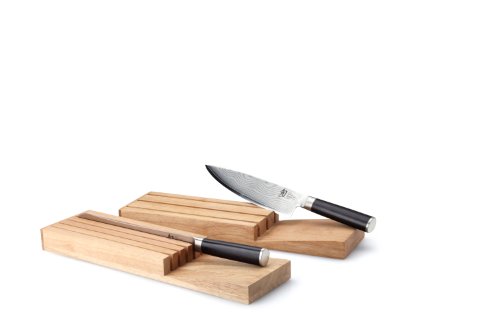 Continenta 30518 Messerblock für Schublade aus Gummibaumholz, Messerhalter, Schubladen Messerblock für 5 Messer, Größe: 39 x 11 x 3,5 cm (ohne Messer),Braun von CONTINENTA