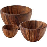 Continenta 3er Set Holzschüsseln Obstschalen aus Akazien-Kernholz, edle Holzmaserung, Ø 30 x 18 cm, Ø 25 x 14,5 cm und Ø 15,5 x 9 cm, Set by Danto® von Continenta