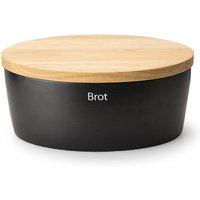Continenta Brotkasten, (1 tlg.), Brottopf, mit Holzdeckel, auch als Brotschneidbrett nutzbar von Continenta