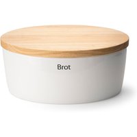 Continenta Brotkasten, (1 tlg.), Brottopf, mit Holzdeckel, auch als Brotschneidbrett nutzbar von Continenta