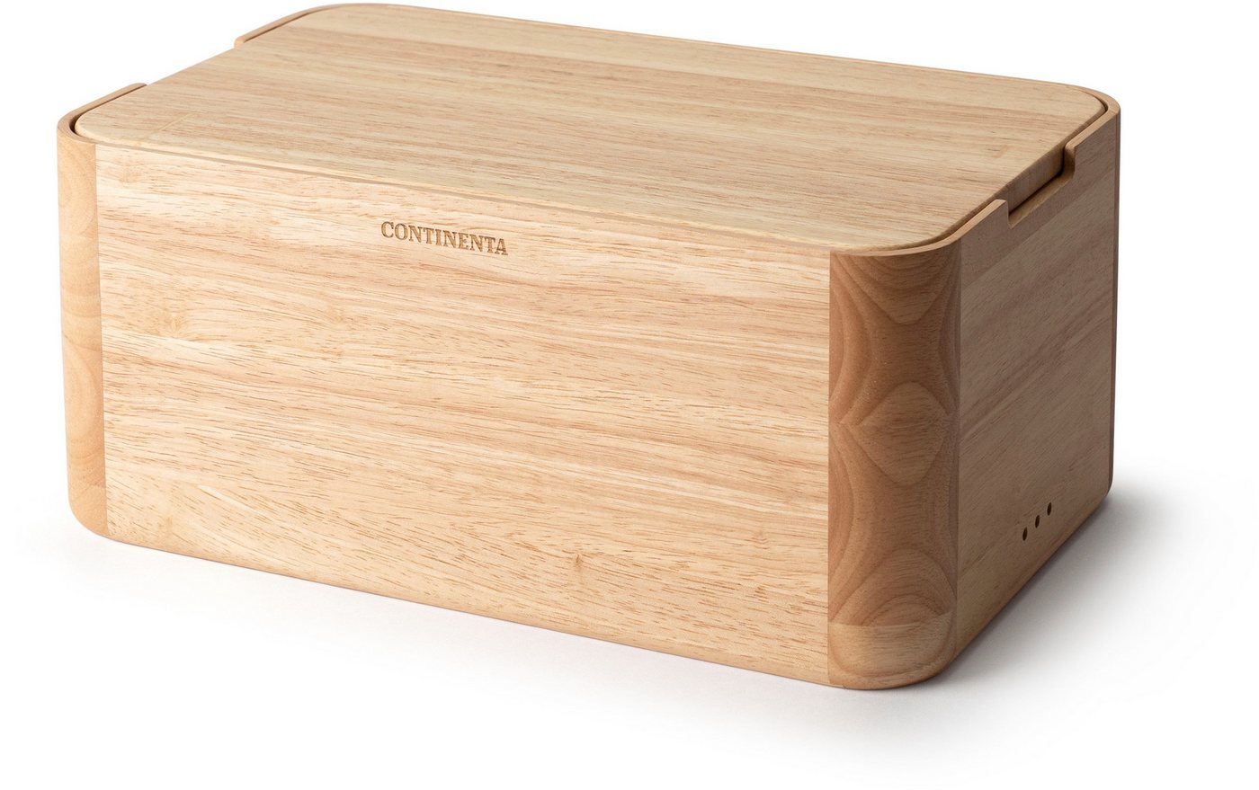 Continenta Brotkasten mit Deckel, Gummibaum, Holz, (2-tlg), 36x23x16 cm, integriertes Brotschneidebrett von Continenta