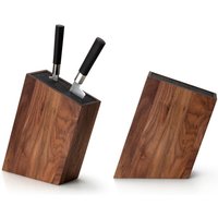 Continenta Großer Universal Messerblock schräg flexibler Einsatz für alle Messerarten, Walnuss 28,5 x 8 x 19 cm, unbestückt von Continenta