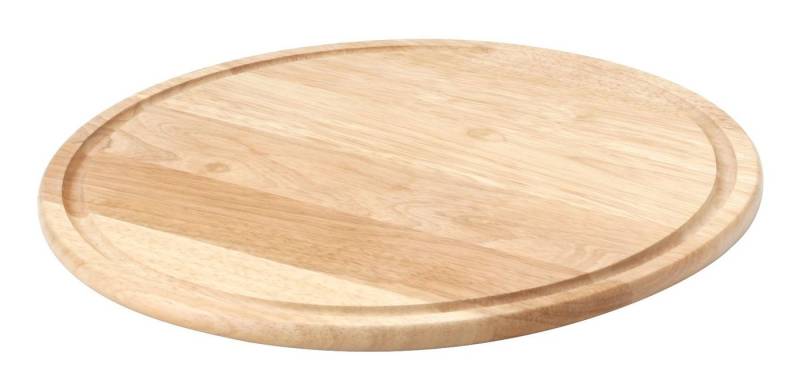 Continenta Pizzateller, (1 St), Holz Pizzateller aus Gummibaumholz mit Rille für Flüssigkeiten, Pizzab von Continenta