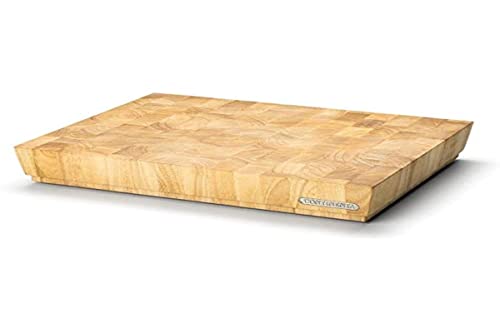Continenta Profi Hackblock aus hochwertigem Gummibaum Stirnholz, massive Holzwürfel einzeln verleimt, Profi Qualität Schneidebrett, 48 x 36 x 7,3 cm von Continenta