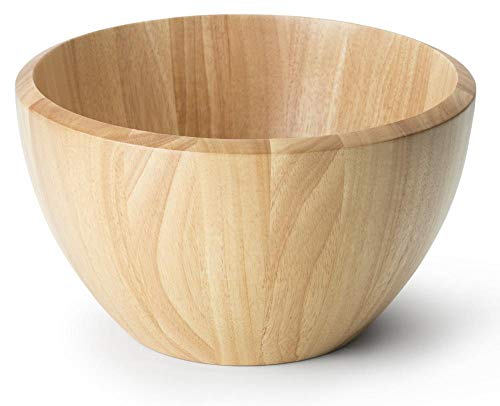 Continenta Salatschüssel aus Gummibaumholz, Holzschüssel, Holzschale, Obstschale, Größe: Ø 30 x 18 cm von Continenta