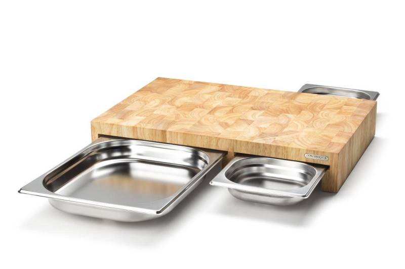 Continenta Schneidebrett, Holz, (4-St., Stirnholz Schneidebrett mit 3 Schubladen) von Continenta