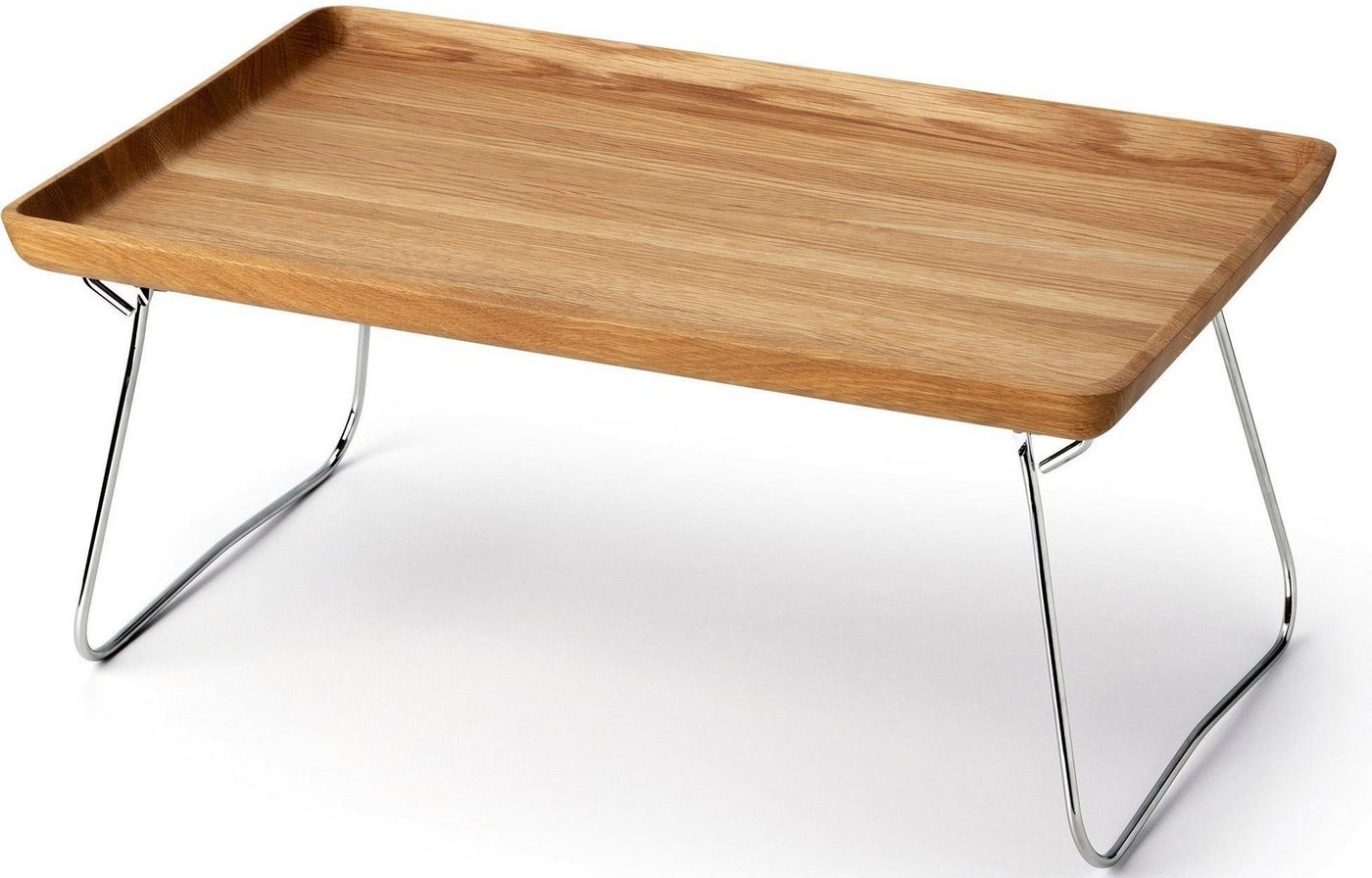 Continenta Tablett, Eichenholz, verchromte Füße, Made in Germany Continenta Tablett, Eichenholz, verchromte Füße, Made in Germany von Continenta