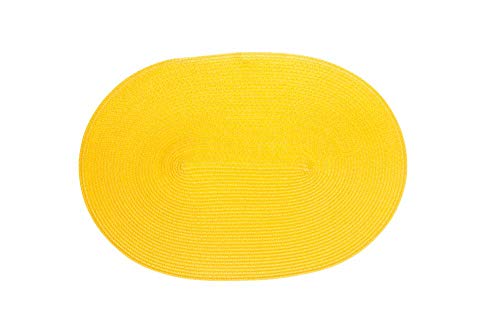 Continenta Tischset geflochten, ovale Form, Platzset, Platzmatte, Tischmatte in Gastro Qualität, 45 x 31 cm, gelb von Continenta