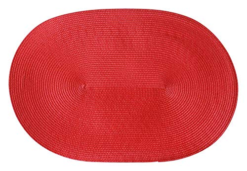 Continenta Tischset geflochten, ovale Form, Platzset, Platzmatte, Tischmatte in Gastro Qualität, 45 x 31 cm, rot von Continenta