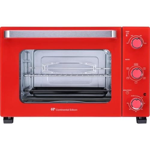 CONTINENTAL EDISON CEMF35R - Elektrischer Minibackofen 35 l rot - 1500 W - Drehspieß, natürliche Konvektion CONTINENTAL EDISON CEMF35R - Elektrischer Minibackofen 35 l rot - 1500 W - Drehspieß, natürliche Konvektion von Continental Edison