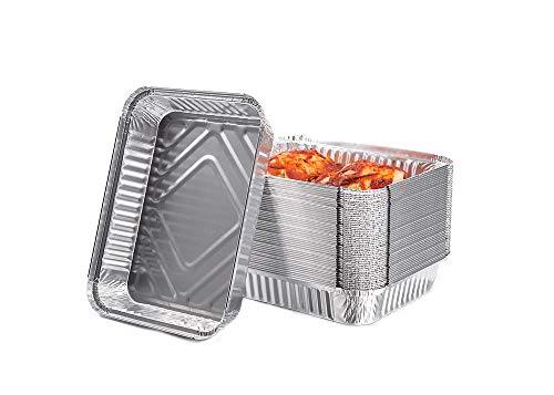 Contital R8L Aluminiumschalen 2 Portionen mit passendem Deckel | Einweg-Backformen für Lebensmittel - Profi-Linie 100 Stück von Contital