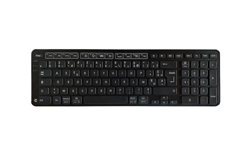 Contour Balance Keyboard Black Wireless | Kabellose Tastatur mit Bluetooth-Empfänger | Französisches Layout | Super Slim | Ziffernblock + Multimedia-Tasten | Haus und Büro | für Windows und Mac von Contour