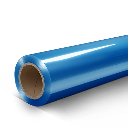 Contra Tech Glasschutzfolie transparent – 50 m Rolle | Selbstklebende Oberflächenschutzfolie für Glas, Fenster, Spiegel – rückstandsfrei, UV-beständig, 50 μm (blau/transparent, 100mm) von Contra Tech